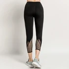 Women's sportswear wholesale yoga pants gym tights black OEM custom brand quick-drying leggings net cropped trousers