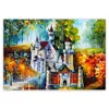 Wall art canvas hand paint colorful castle painting style home decoration
