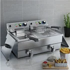 Restaurant professional counter top SS304 electric fryer with tank and basket