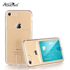AT Transparent Slim Fit Clear TPU Gel Shockproof Back Case Cover With Card Holder for iPhone6 / 6S
