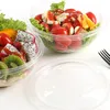 32oz clear disposable PET fruit/salad bowl with flat lid JS32