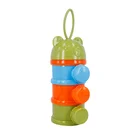 Wholesale cute animal style food store baby milk powder container 3 layers formula dispenser