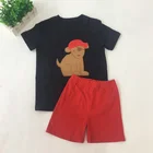 Baby Boutique Toddler Boys Clothes Kids Outfit Cotton Clothing Pirate Applique T Shirt And Shorts Set