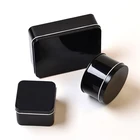 Tin Box Custom Black Square Vintage Tin Can/ Black Square Tin Box