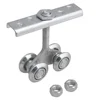 Hanging Trolley Silver Sliding Track Roller Hanging Barn Door Rail Trolley Wheel with bearing