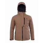 Outdoor Hiking Men Ski Snow Wear Taslon Oxford Fabric Polyester Waterproof Ski Jackets with Detachable Hood