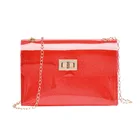 Custom Transparent Glitter Cross Chain Bag Mini Red PVC Shoulder Bag
