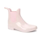 Light fashion design pink custom transparent rain fashionable ladies plastic boots womens pvc rain shoes