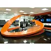 Best price polished low water absorption artificial solid surface reception desk round for promotion