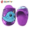Lovely Customized cute children baby plush animal shaped slippers wholesale