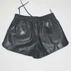 Adjustable waist Ladies real leather short pants women hot shorts