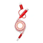 High Quality Two Three Way Pull Retractable Usb Cable 3 In 1 Multiple Charging Cord Wire Cable Adapter For Android