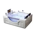 double acrylic freestanding massage tub with jets tv