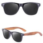 men UV 400 polarized lens PC polycarbonate frames black walnut wood temples branded your logo glasses sunglasses