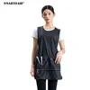 Custom Hair Stylist Barber Capes And Beauty Salon Smocks Jackets Wholesale Leather Cut Off Resist Mesh Barber Vest Apron