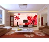 New design Beautiful big red flower wall murals large size floral wallpaper