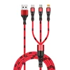 Durable OEM Logo 3 In 1 Phone Charger Cable Universal Retractable All In One Usb Data Cable