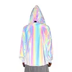 2019New Fabric Glow Rainbow Custom Hip Hop Blank Reflective Jacket