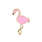Pink gold plated bird pin custom enamel lapel pin collar brooch pin badges
