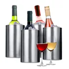BPA free customized mini open portable insulated Ice bucket double walled 18/8 stainless steel wine bottle cooler