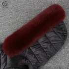 Factory price blue white wine red color 100% real fox fur collar scarf fur trim strips
