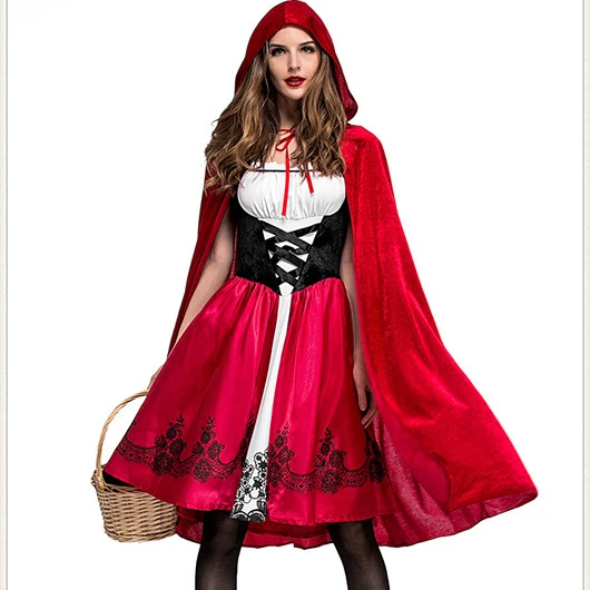 Halloween Sexy Caperucita Roja traje de las niñas mujer Reina del club nocturno fiesta de disfraces Cosplay traje