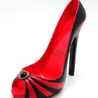Real size Resin red high heel shoe wine bottle holder