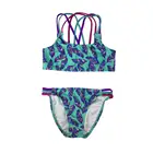 2019 Strap Description Feather Print Kids Girl Beach Bikini