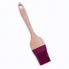Factory wood handle baking Pastry Oil Brush Silicone BBQ baking Brush