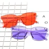 2019 Wholesale Oversized Rimless Square Glasses Fashion Candy Color Sunglasses For Women