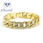 European and American cuban chain bracelet bangle hip-hop rap diamond zircon men's bracelet hiphop dance men's bracelet