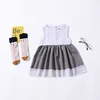Wholesale 2019 Summer New Style Kids Clothes Pleated Skirt Vest Lace Flower Girl Dresses Baby Girl Fair Maiden Wedding Dresses