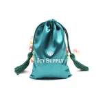 Luxury Silk Satin Pouch Jewelry Package Cosmetic Shoe Dust Bag with Tassel Print Logo