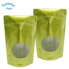 Resealable doypack stand up aluminum foil pouch clear zipper plastic bag packaging