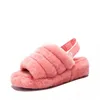Wholesale comfortable non-slip fur slides sheepskin winter slipper for women