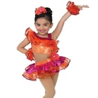 MB201904 Child orange lovely sequin dance tutu skirt