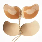 Breathable Push Up Bra Deep V Strapless Push Up Enlargement Invisible Silicone Bra for Wedding Dress