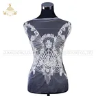 Handmade beaded patches rhinestone applique crystal mesh elegant bodice patches