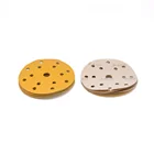 Gold-coated latex sand paper disk with hook and loop abrasive paper
