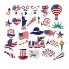 Wholesale 34 pcs Party Decoration US Independence Day Photo Props 4th July Decoration