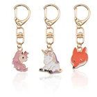 Promotional key chain unicorn enamel bag keychain with custom logo