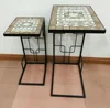 Set of 2 Unique mosaic L shaped end table