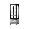 400 L commercial four sided glass door see through refrigerator with build in compressor for beverage and milk