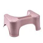 pink bathroom plastic toilet squatting step stool with phone storage