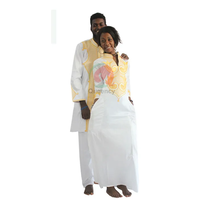 Queency Africain Bazin Riche Broderie Dentelle Robes Longue Robe Africaine Robes De Mariée Traditionnelles