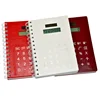 A5 Solar Powered Calculator Sticky Notes Spiral PU Leather Notebook Calculator With Pen