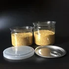 Wholesale 450ml transparent plastic bottle pet sealed can round plastic pvc tin can