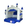 2019 White and blue Uk style inflatable jumping bouncy castle house for sale