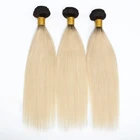 10a gradient 1b/613 bulk brazilian virgin straight wave human hair weft