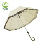 high quality customized leopard lace ladies straight umbrella
